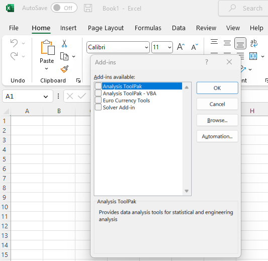 Disable Excel Add-ins