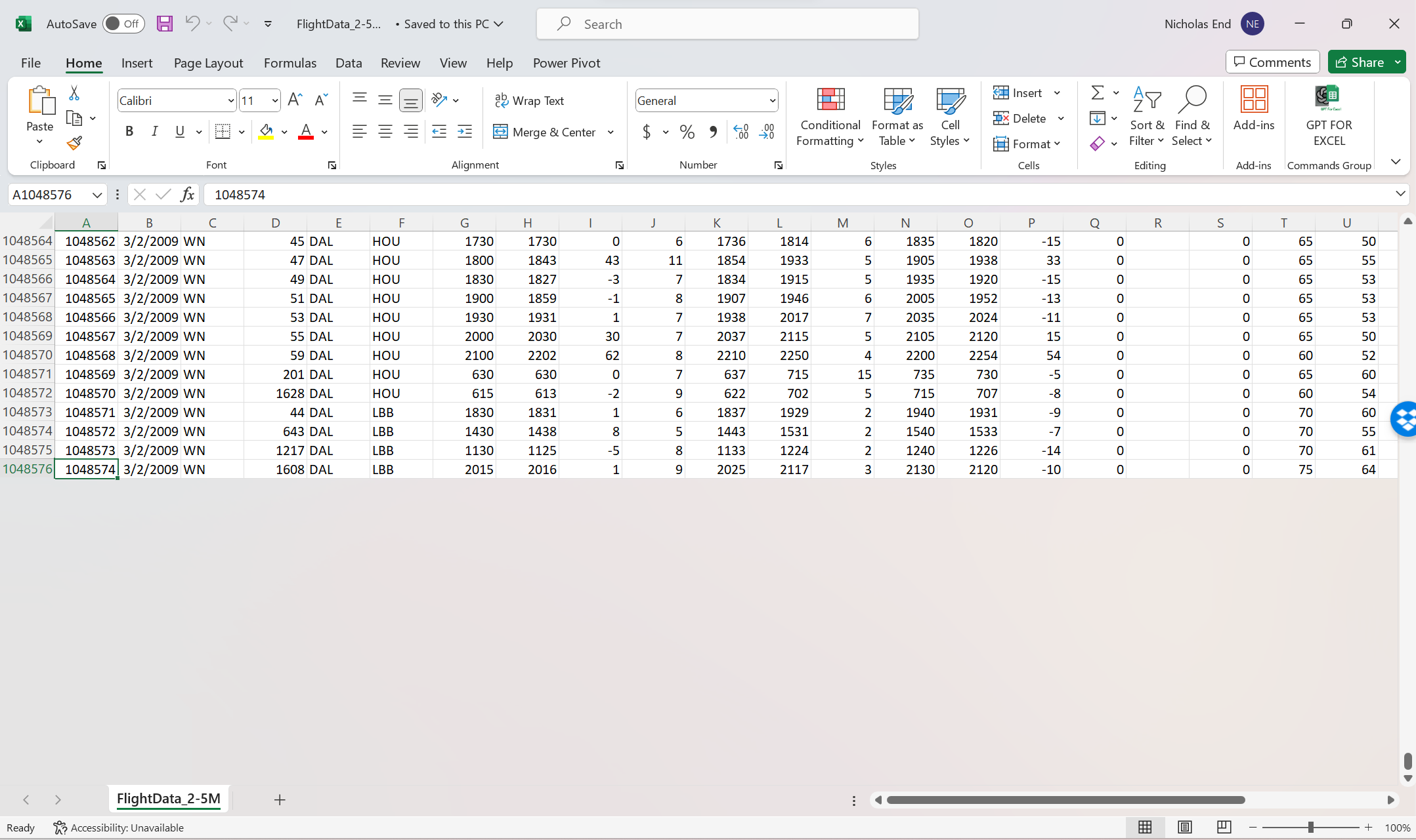 Excel failed to load all data