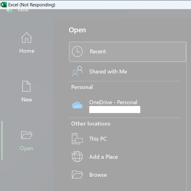 Excel not responding