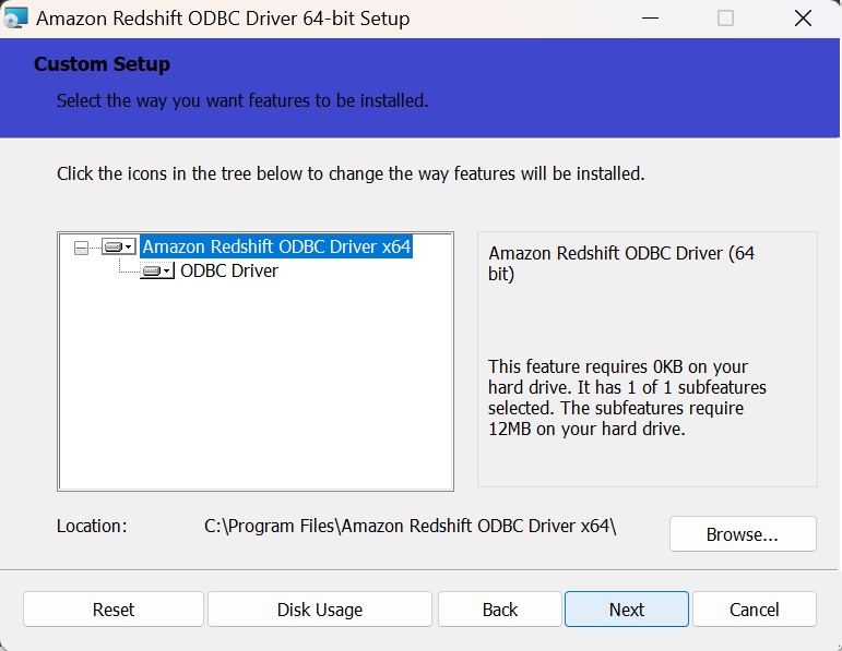 Redshift ODBC Driver Install 2