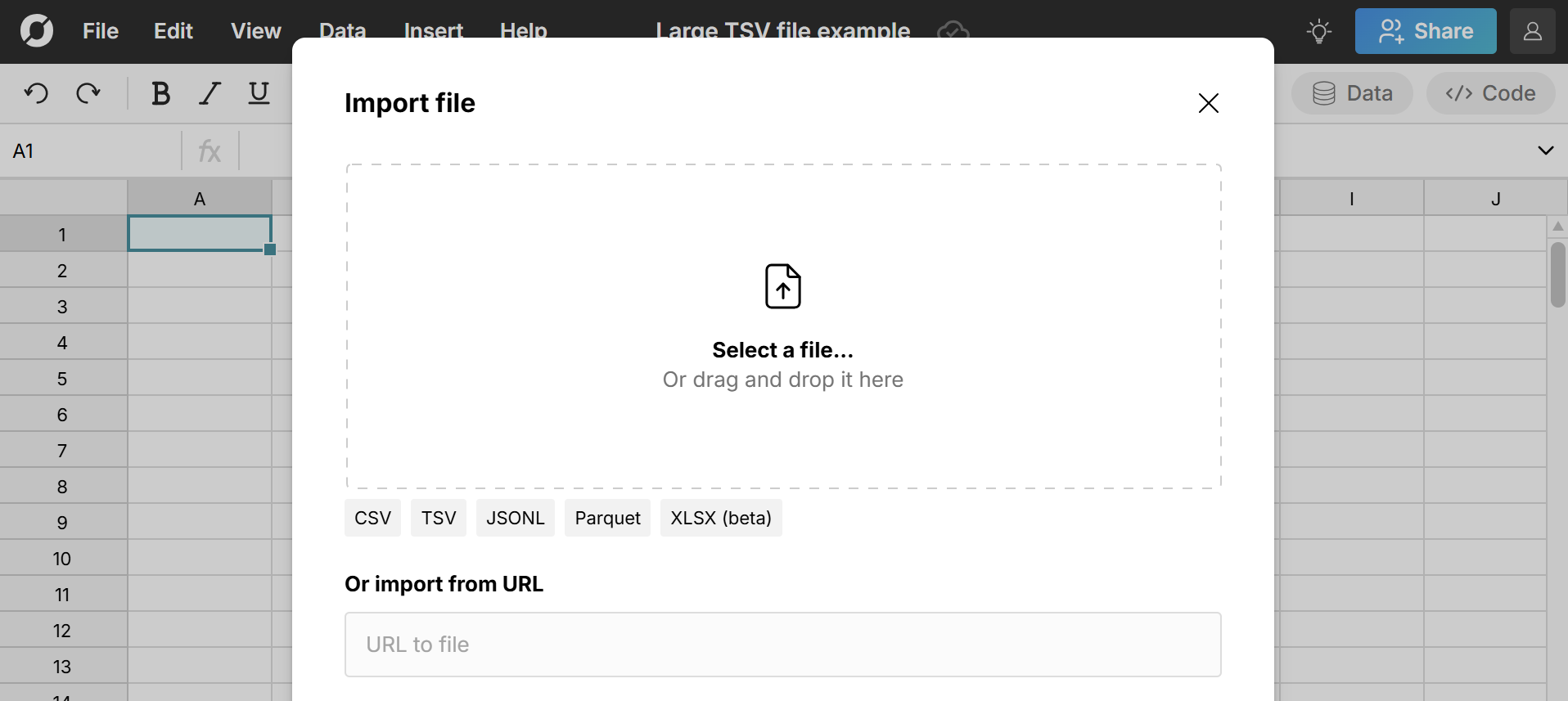 import tsv file