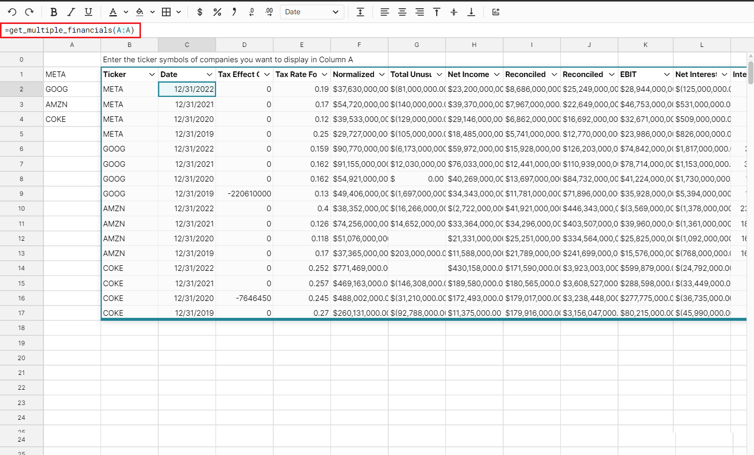 get_multiple_fundamentals() in spreadsheet